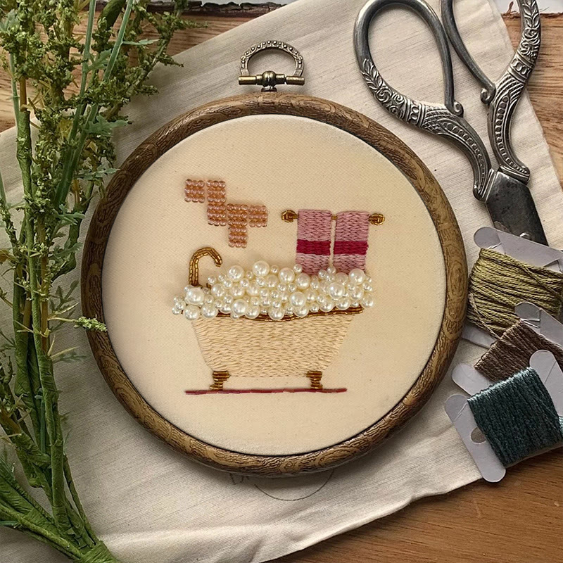 Rubbyoo Bead Embroidery Kit - Bubble Bath | Beginner Handmade Stitch | Creative Diy Needlework - image 3