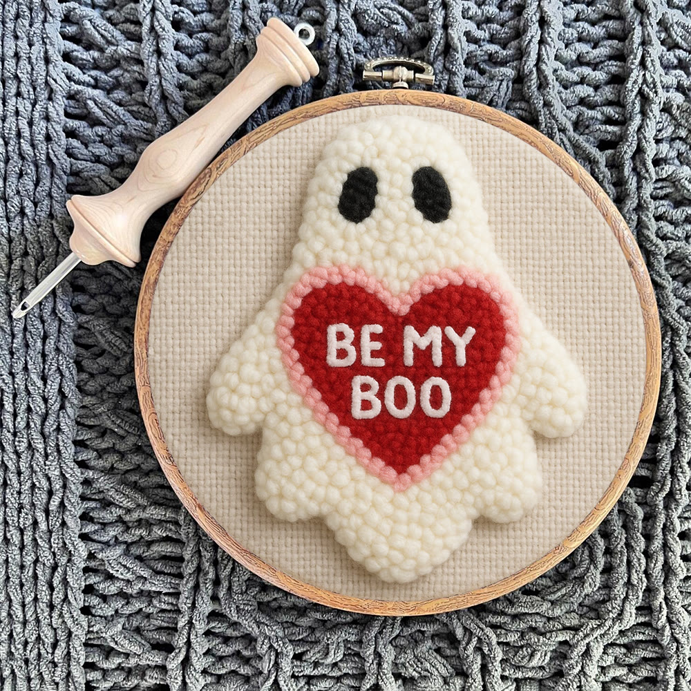 Cute Ghost "be My Boo" Punch Needle Kit – Easy-to-make Diy Project | Confessional Handmade Gift - image 9