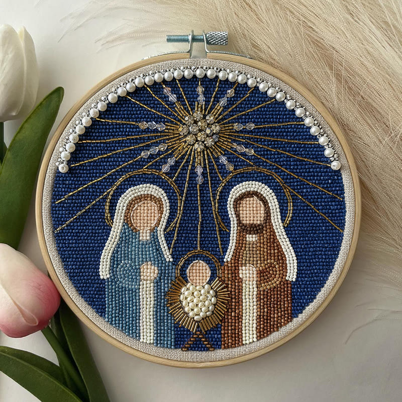 Rubbyoo Bead Embroidery Kit - Nativity Day | Creative Handmade Needlepoint | Diy Wall Hanging - image 10