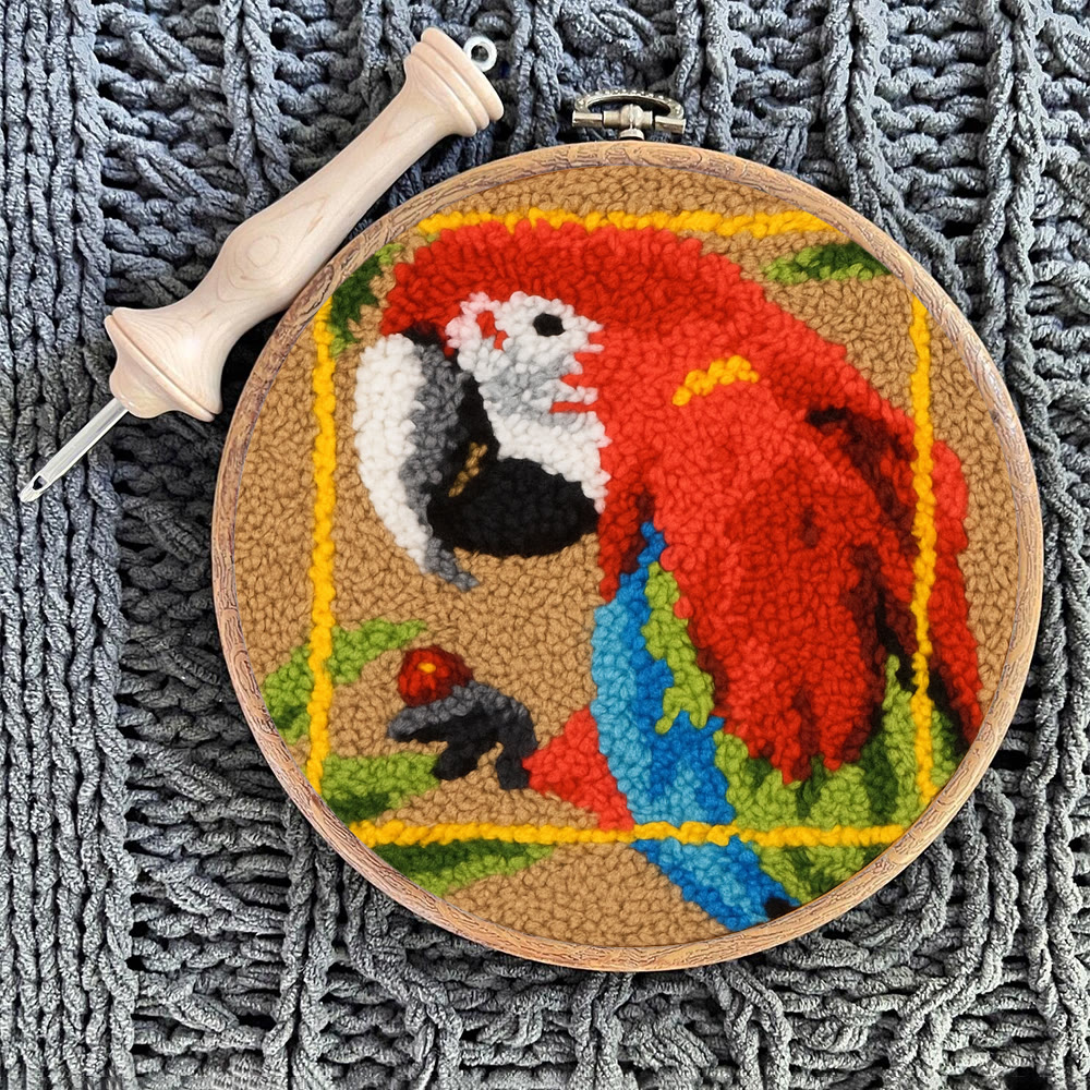 Scarlet Macaw Punch Needle Kit - Artisan-crafted Art | Tropical-themed For Diy Enthusiasts - image 12