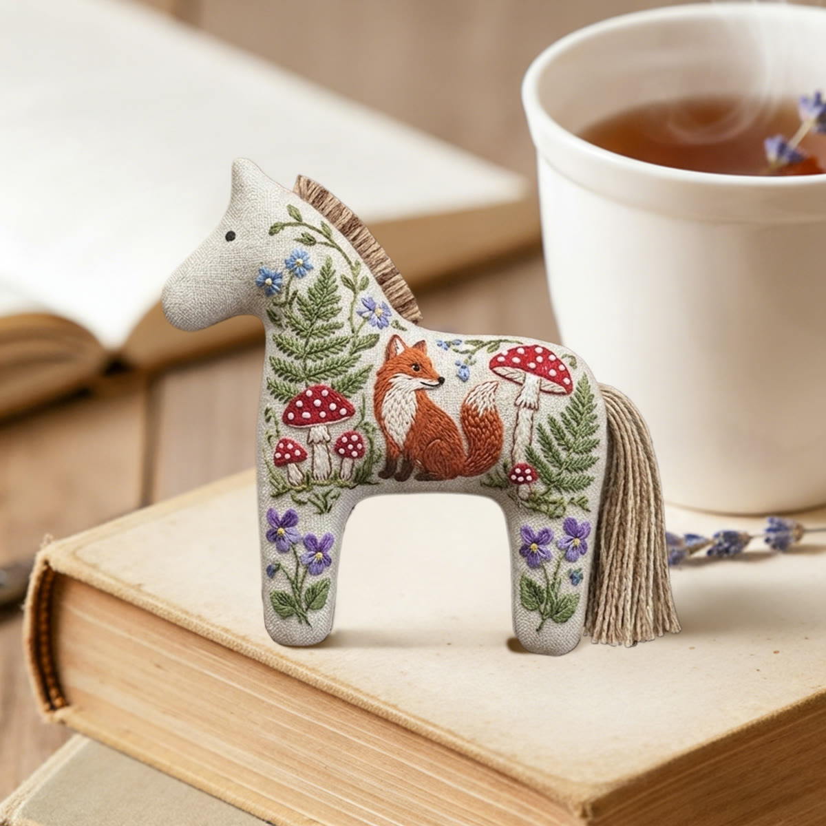 Rubbyoo Dala Horse Embroidery Kit - Red Fox | Cottagecore Gift For Crafter | Child Room Decor - image 6