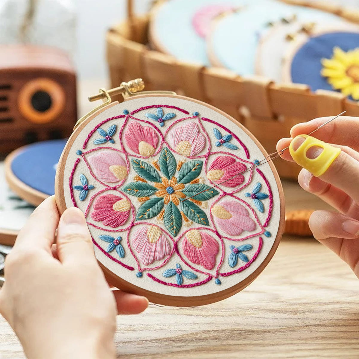 Rubbyoo Embroidery Kit - Floral Design | Beginner Handmade Art | Nice Hanging Decor  - image 7