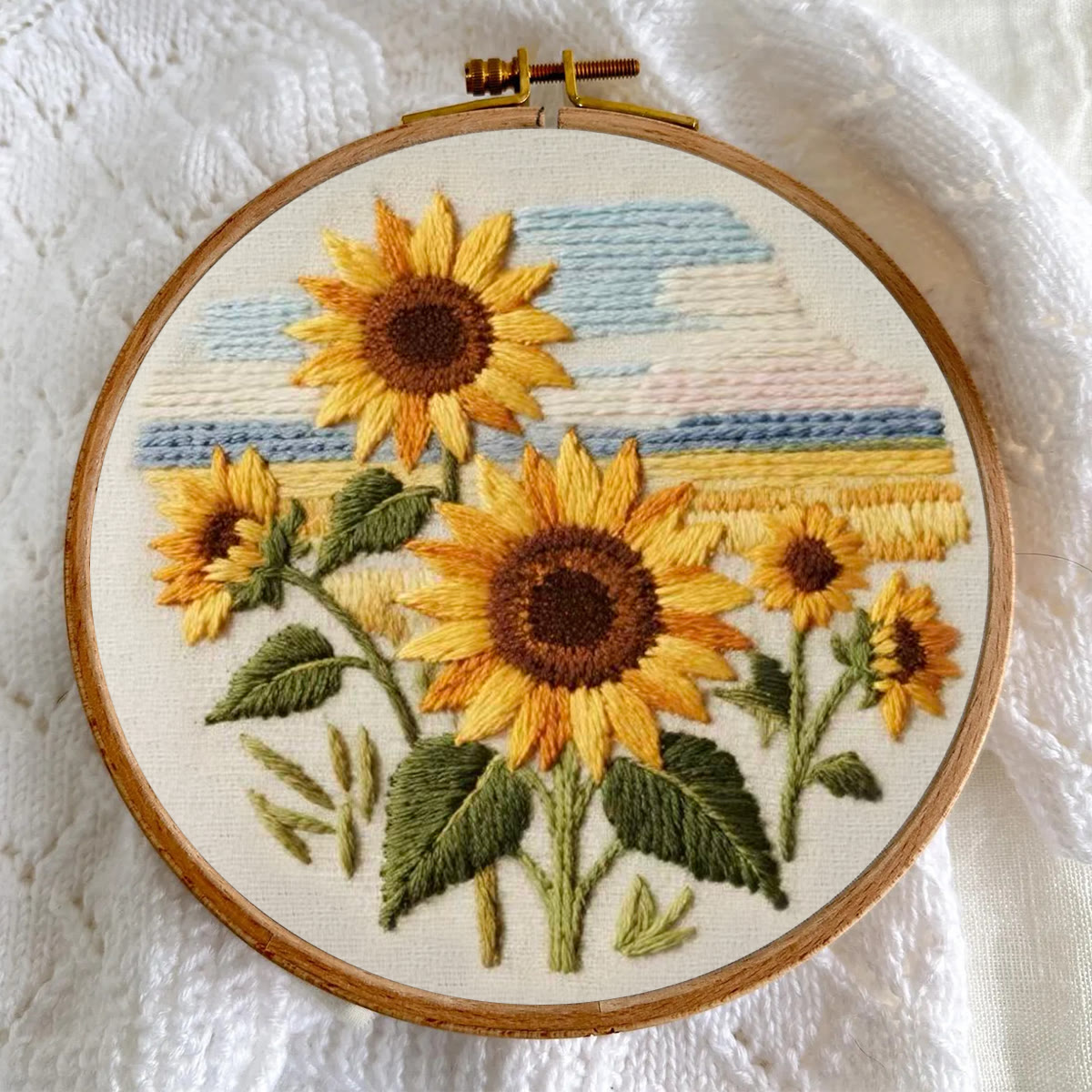 Rubbyoo Embroidery Kit - Seaside Sunflowers | Unique Desk Ornament | Perfect Birthday Gifts - image 4
