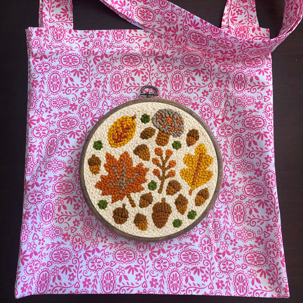 Fallen Plants Punch Needle Kit - Autumn Desk Decoration | Easy Handmade Artwork - image 10