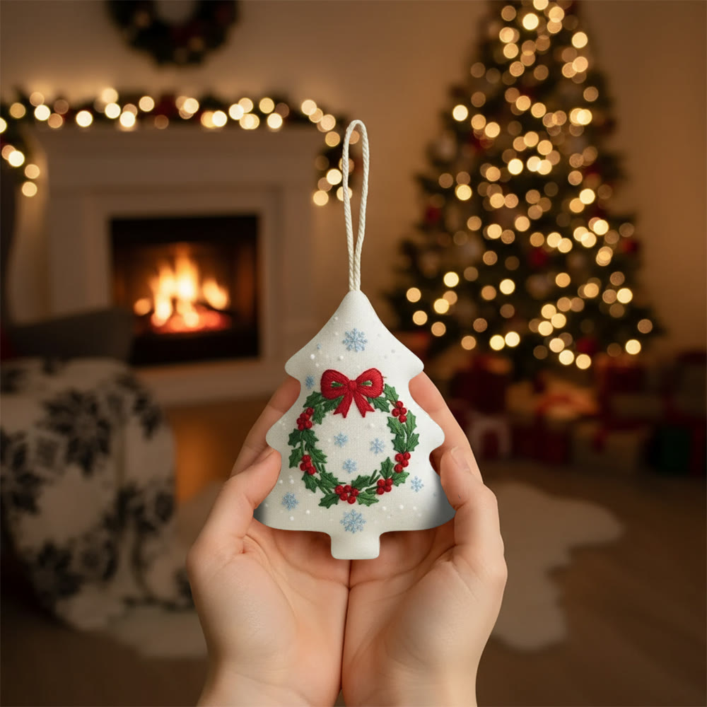 Rubbyoo Tree-shaped Embroidery Kit - Christmas Wreath | Personalized Stitch Art | Diy Wall Hanging  - image 6