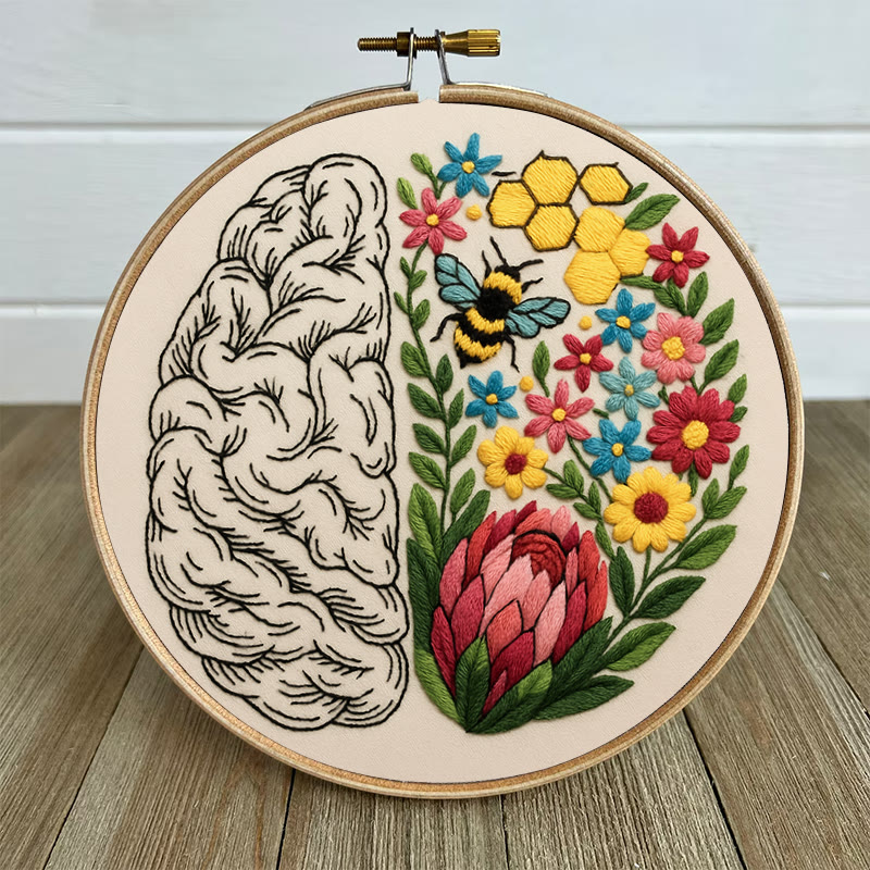 Rubbyoo Embroidery Kit - Floral Brain | Diy Creative Needlepoint | Art Crafts For Home Decor  - image 5