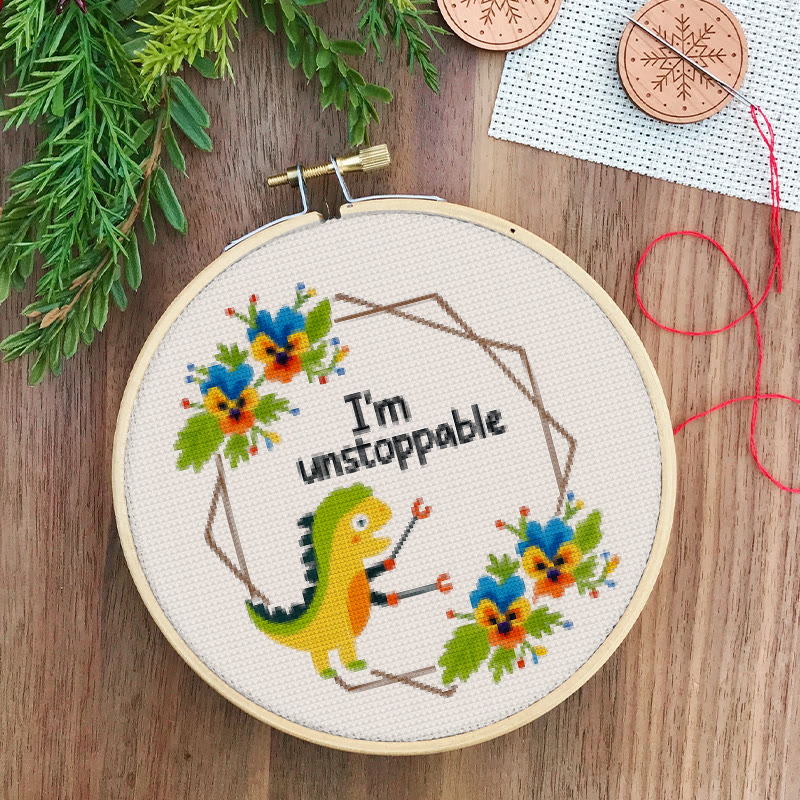 Cross Stitch Kit - Unstoppable Dinosaur | Creative Handmade Craft | Nice For Home Decor - image 7
