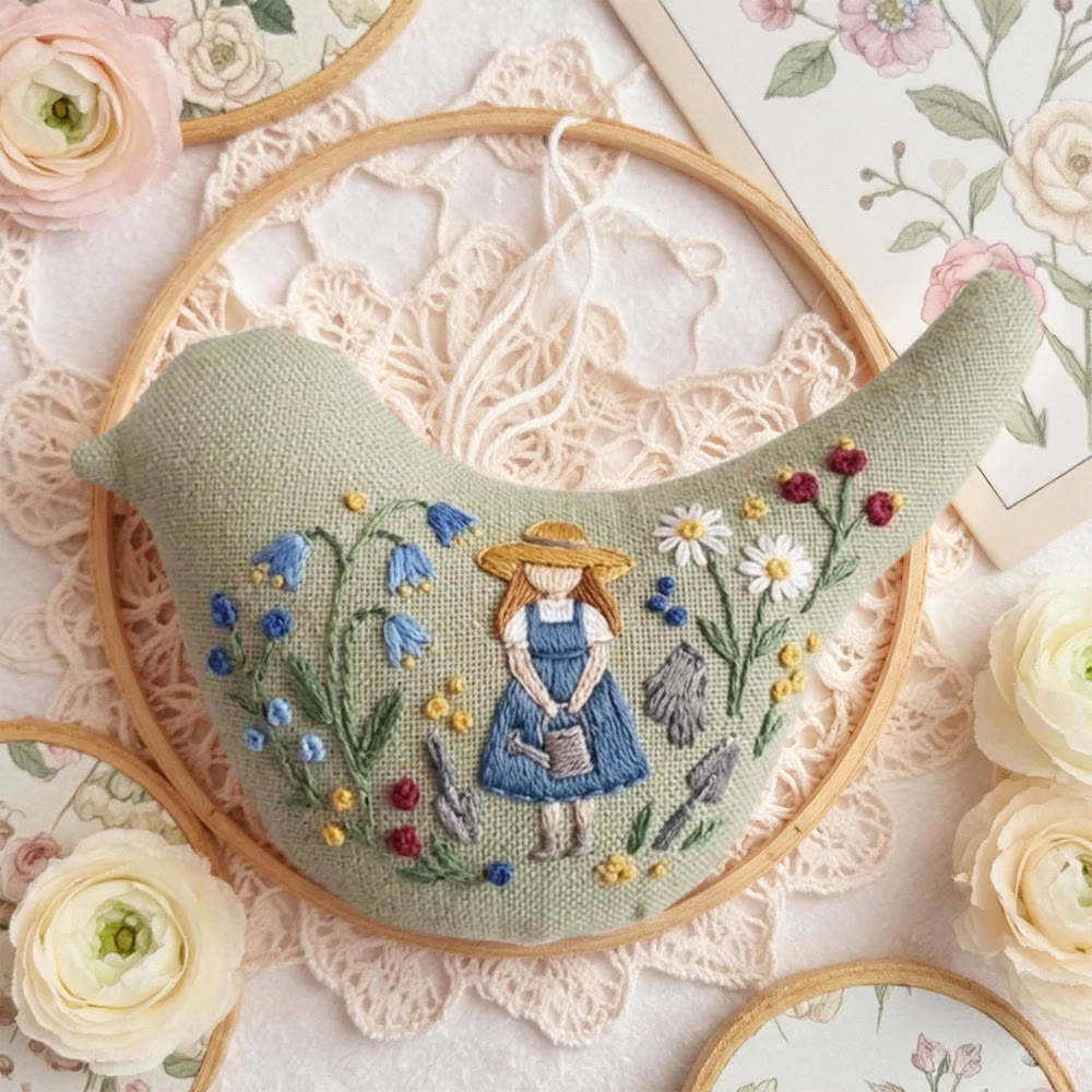 Rubbyoo Bird-shaped Embroidery Kit - Shy Girl | Adorable Handmade Craft | Diy Birthday Gift  - image 6