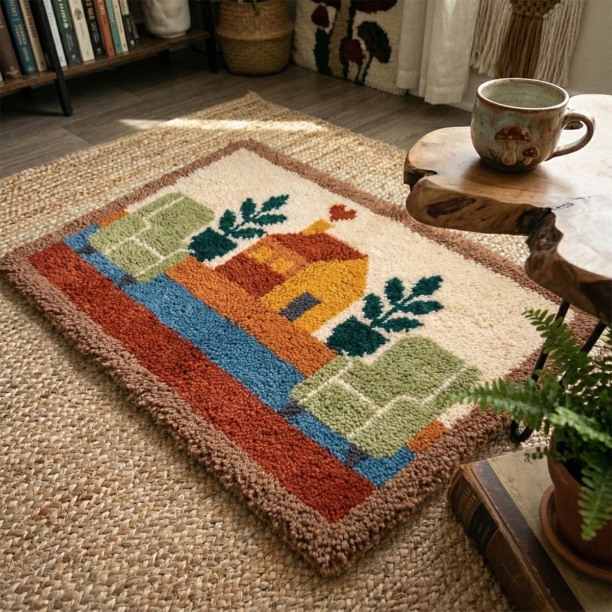 Rubbyoo Latch Hook Rug Kit - Peaceful House | Handmade Tufted Rug | Handmade Housewarming Gift  - image 7
