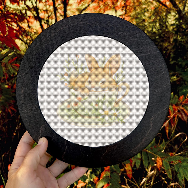  Cross Stitch Kit - Rabbit In Cup | Lovely Animal Stitch Work | Diy Handmade1 Craft  - image 9
