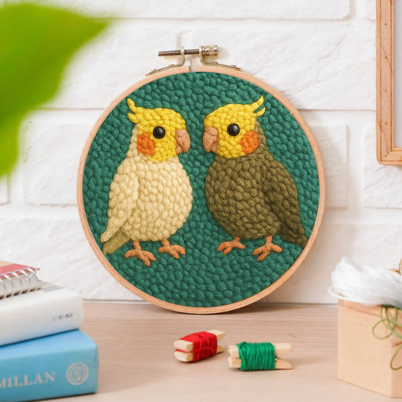  Parrot Couple Punch Needle Kit - Lovely Bird Needlework | Nice Wedding Handicraft - image 9