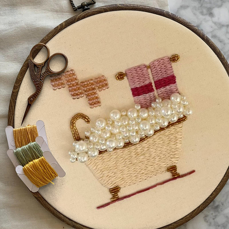 Rubbyoo Bead Embroidery Kit - Bubble Bath | Beginner Handmade Stitch | Creative Diy Needlework - image 5