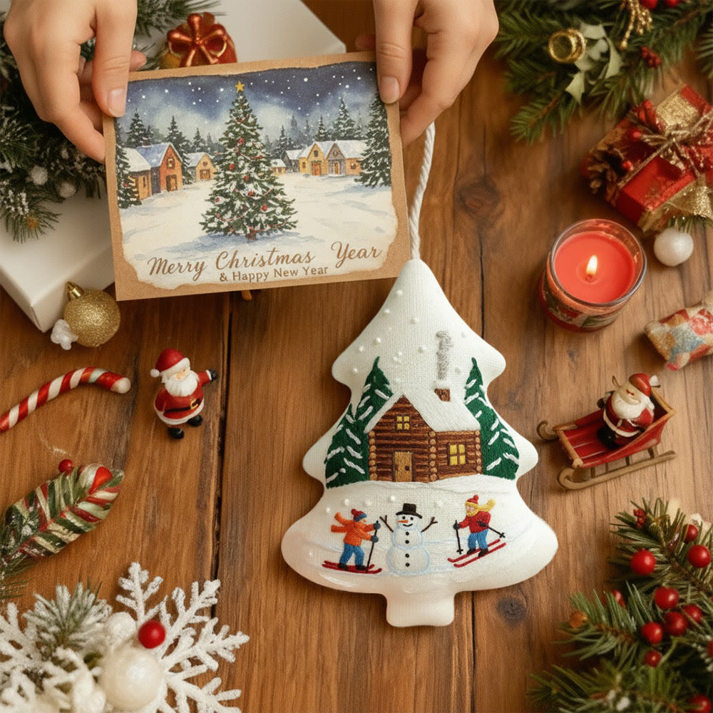 Rubbyoo Tree-shaped Embroidery Kit - Winter Skiing | Winter Handmade Craft | Nice Christmas Tree Hanging  - image 8