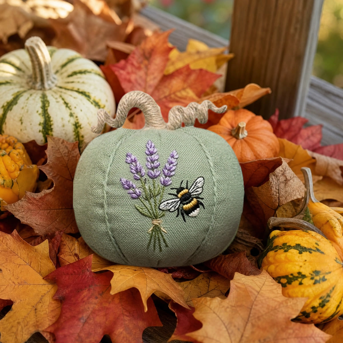 Rubbyoo Halloween Pumpkin Embroidery Kit -  Floral Song | Easy-to-do Hallowmas Style Decor | Elegant Flowers Vibe Gift For Her - image 10
