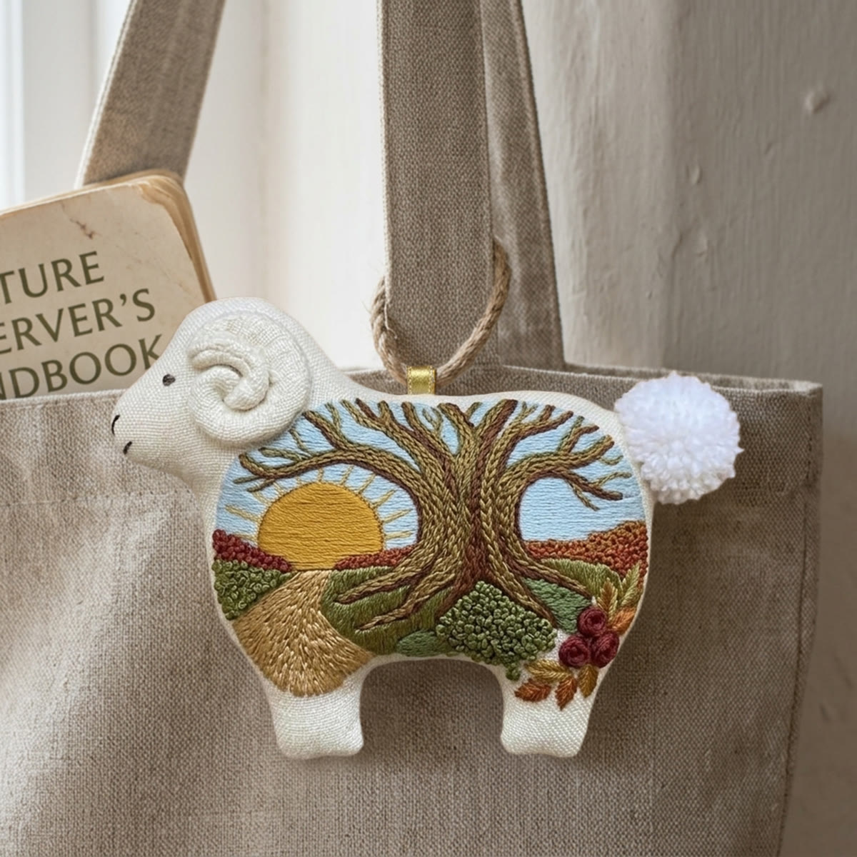 Rubbyoo Lamb-shaped Embroidery Kit - Rolling Hills And Meadows | Nature Lover Gift | Holiday Home Decor - image 3