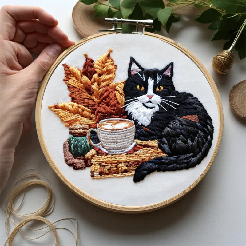 Rubbyoo Embroidery Kit - Leisurely Black Cat - image 9