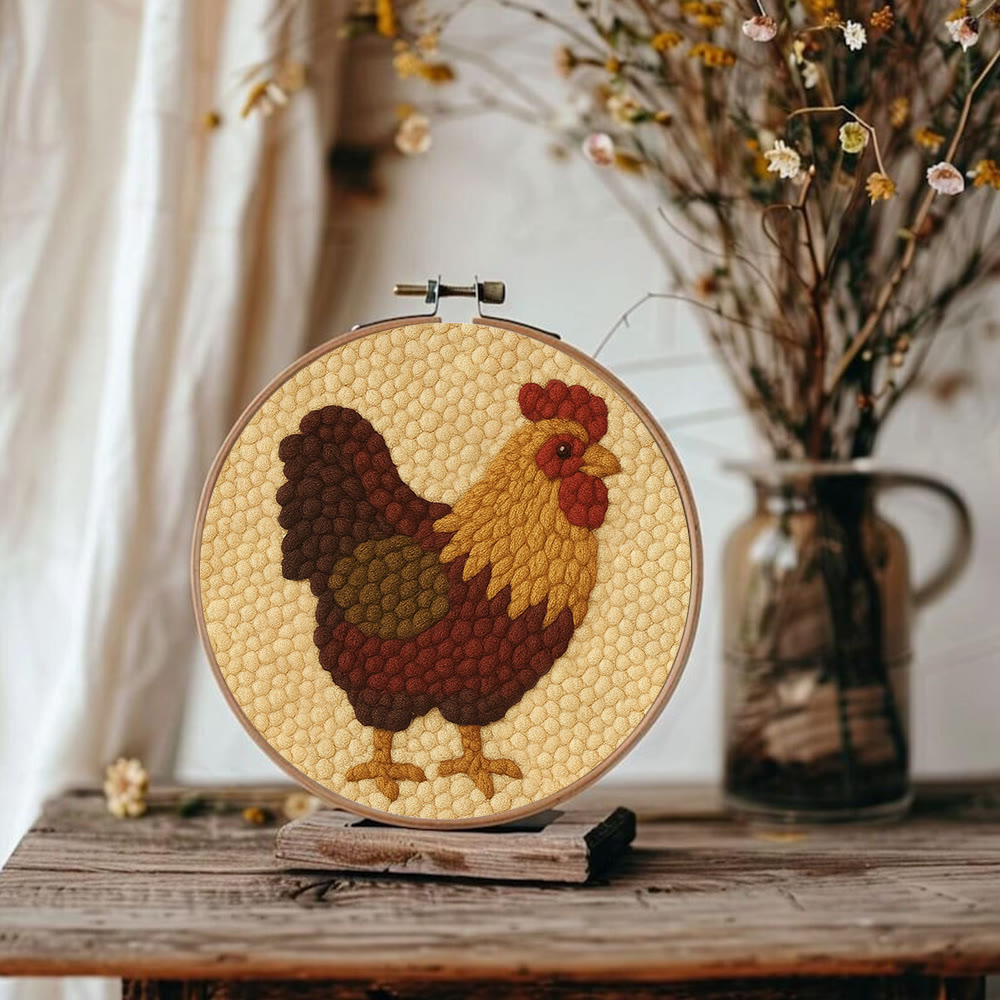  Rooster Punch Needle Kit - Perfect Craft For Animal Lovers | Handmade Beginner Set - image 8