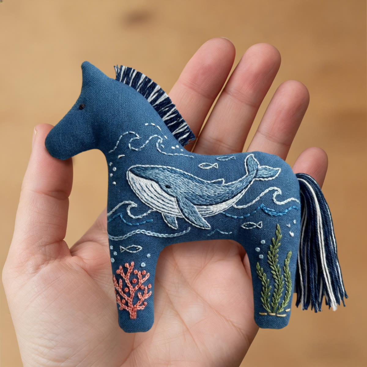 Rubbyoo Dala Horse Embroidery Kit - Blue Whale | Cute Birthday Gift For Kids | Restful Room Decor - image 9
