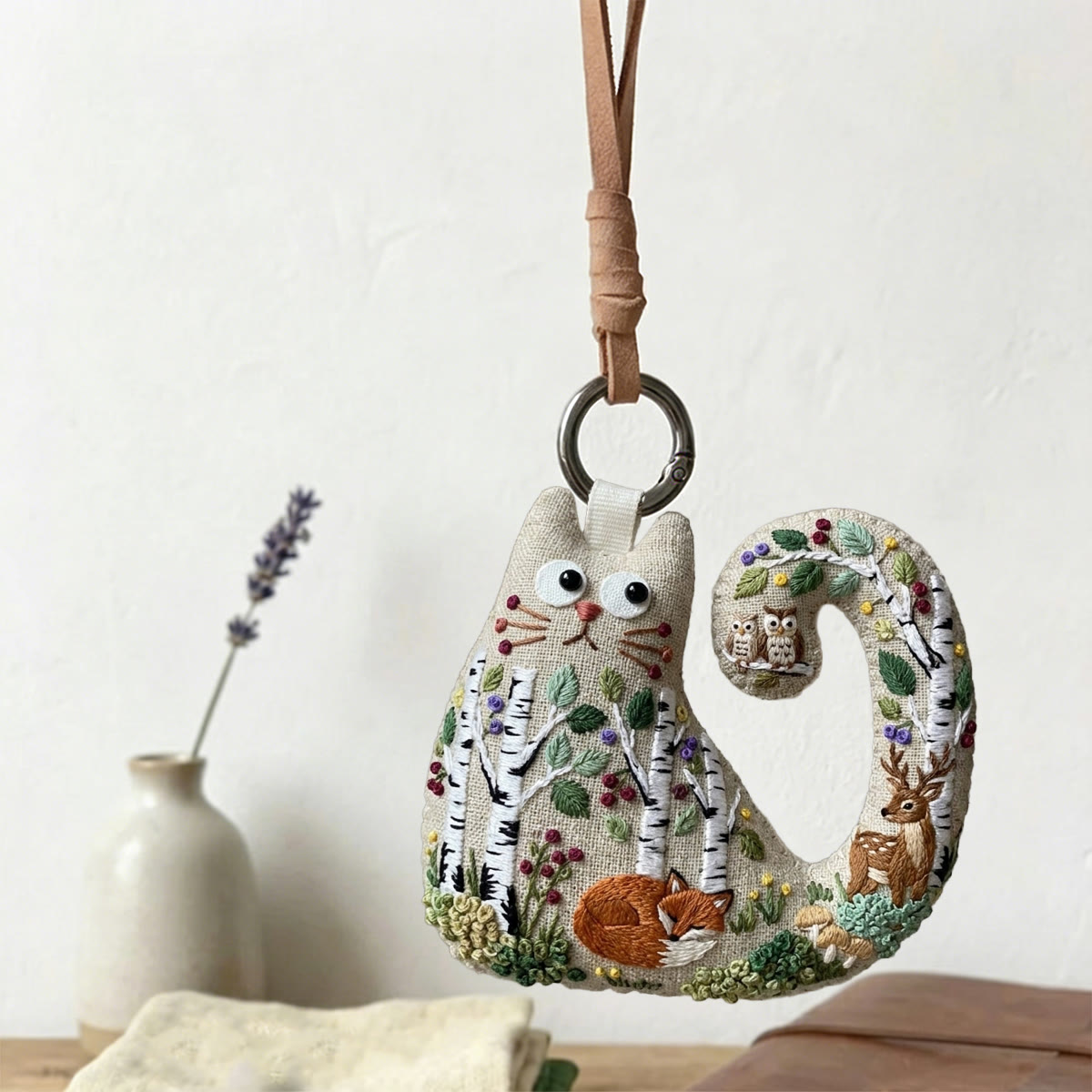 Rubbyoo Cat Embroidery Kit - Fox And Deer Forest Scene | Woodland Baby Shower Gift |  Home Gallery Wall Accent - image 6