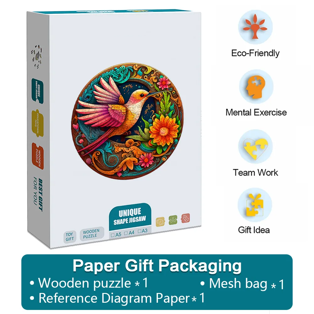 Hummingbird Disc - Wooden Jigsaw Puzzles