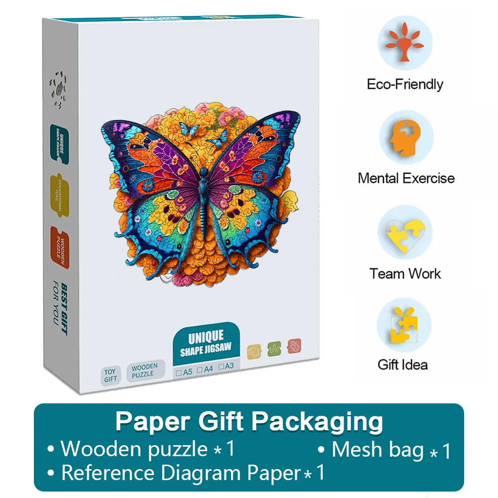 Butterfly Picking Honey - Wooden Jigsaw Puzzles