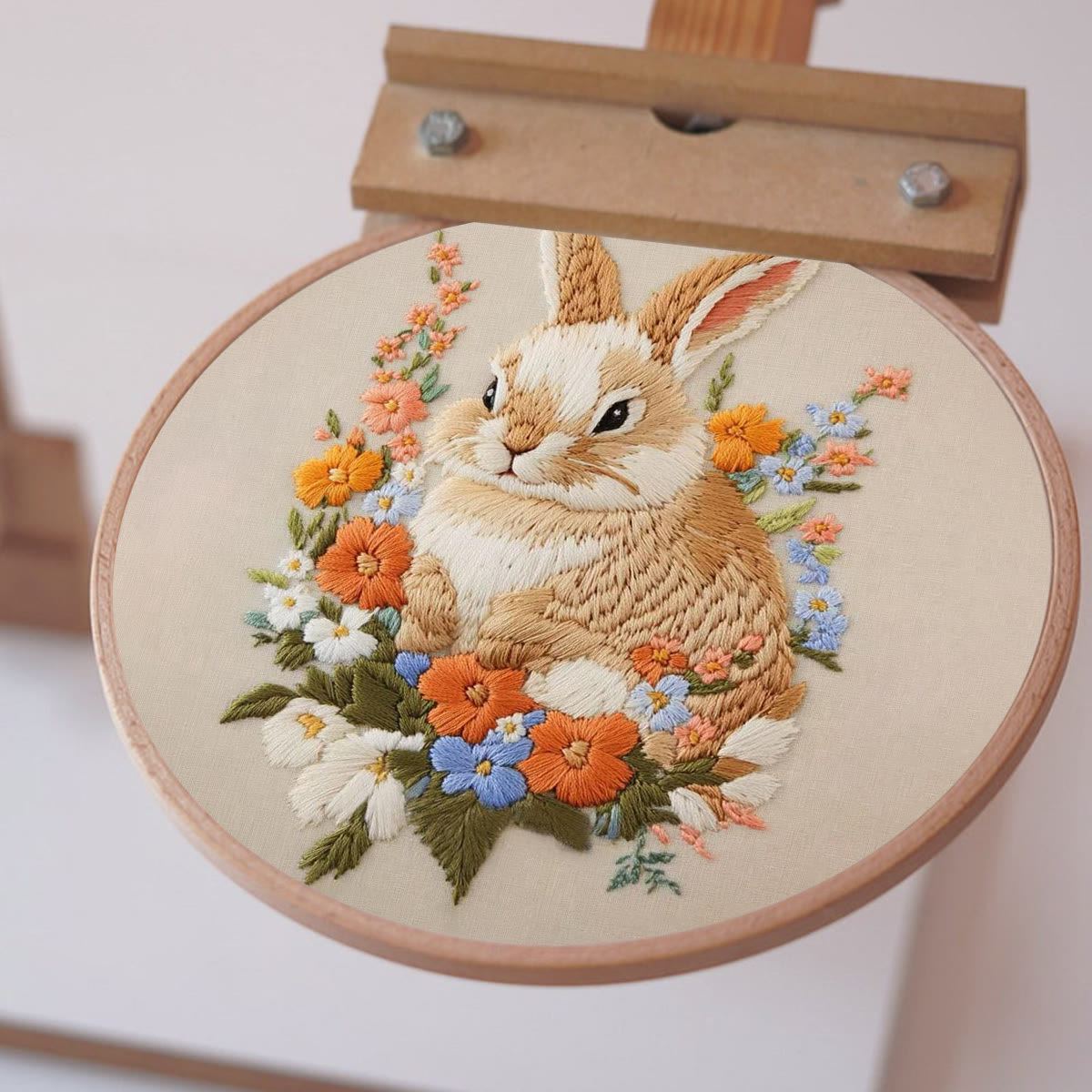 Rubbyoo Embroidery Kit - Bunny Among Blooms | Handcrafted Floral Art | A Delightful Diy Project - image 10