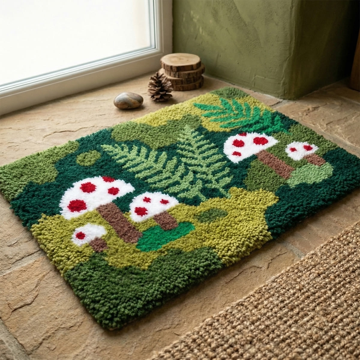 Rubbyoo Latch Hook Rug Kit - Vintage Mushroom | Handmade Modern Carpet | Soft Plush Craft - image 3