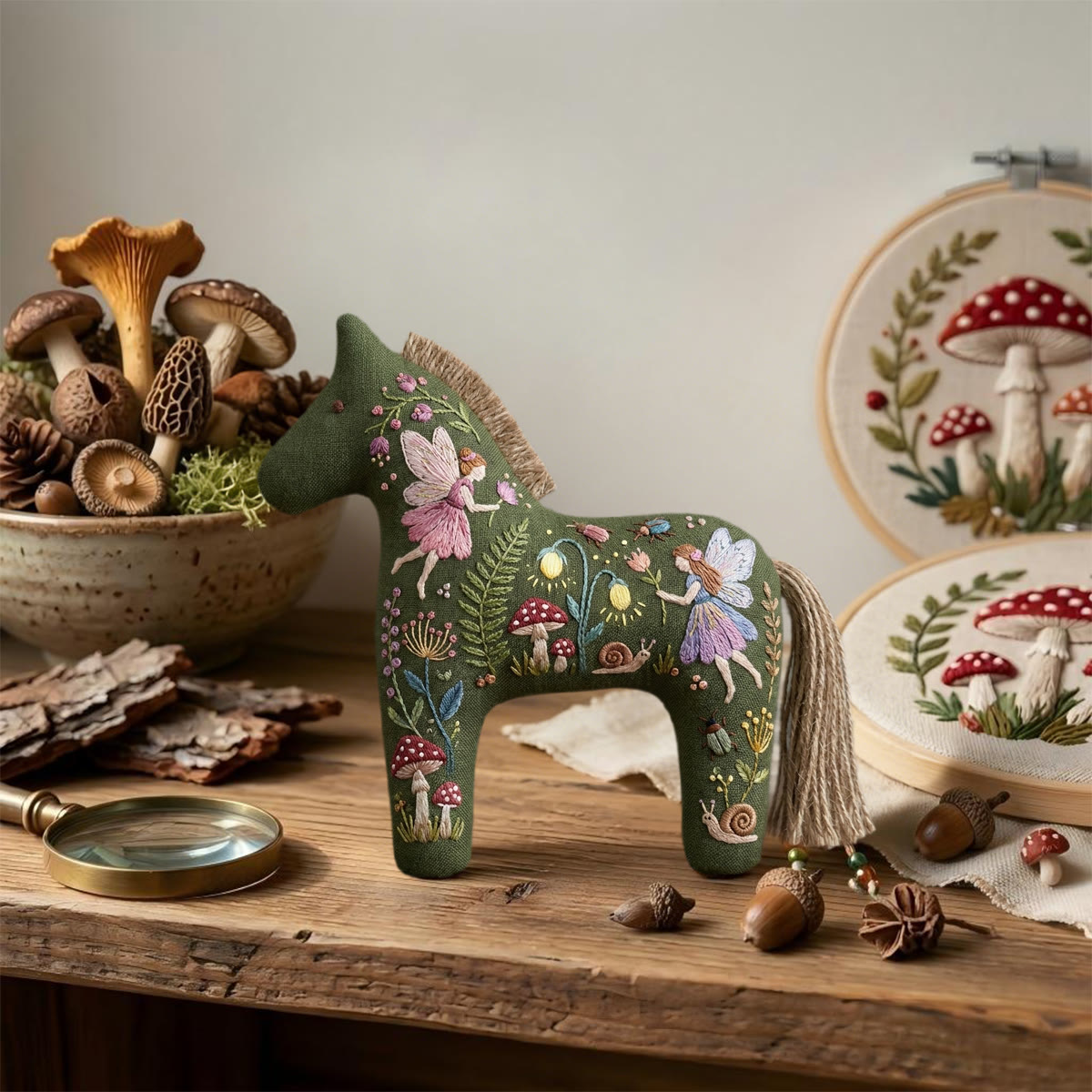 Rubbyoo Dala Horse Embroidery Kit - Woodland Fairies And Sprites | Diy Handmade Birthday Gift For Her | Whimsical Kids Room Decor - image 5