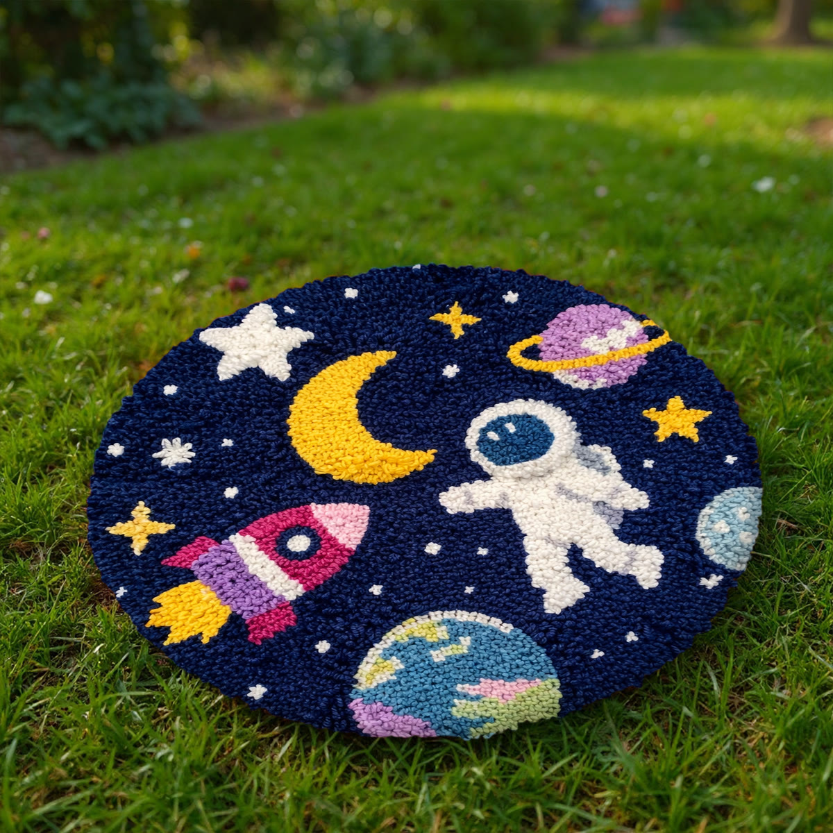 Rubbyoo Latch Hook Rug Kit - Astronaut Space | Diy Planet Carpet | Unique Handmade Craft  - image 11