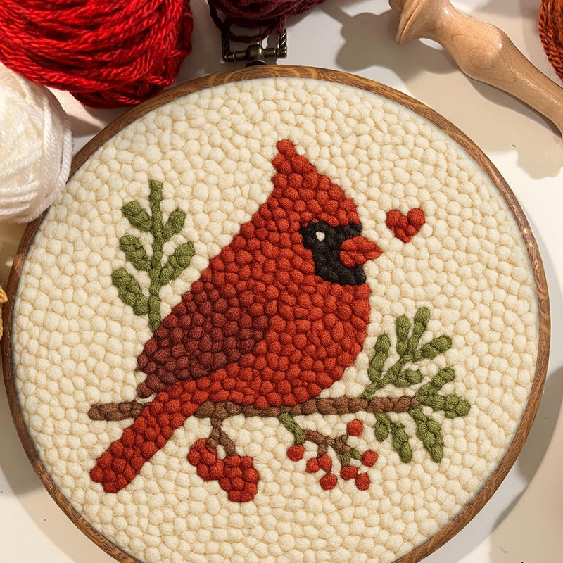  Red Bird Punch Needle Kit - Easy For Beginner | Perfect Christmas Gift Idea - image 4