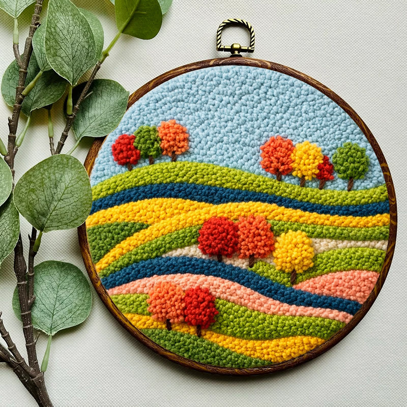 Autumn Field Punch Needle Kit - Joyful Craft Activity | Vibrant Home Statement - image 8