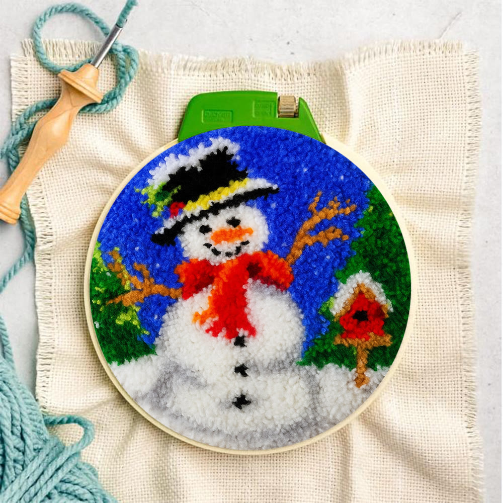 Happy Snowman Punch Needle Kit - Diy Christmas Coaster | Perfect Holiday Present  - image 5