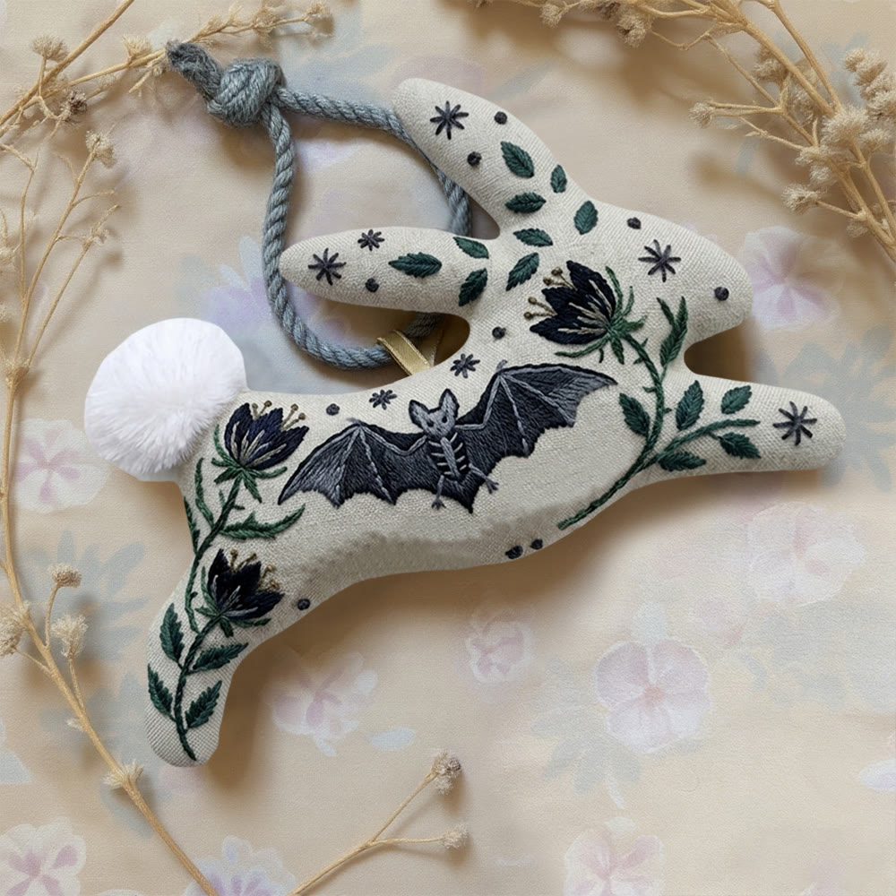 Rubbyoo Rabbit Embroidery Kit - Bat And Black Roses | Gothic Style Gift | Attractive Halloween Ornament - image 4