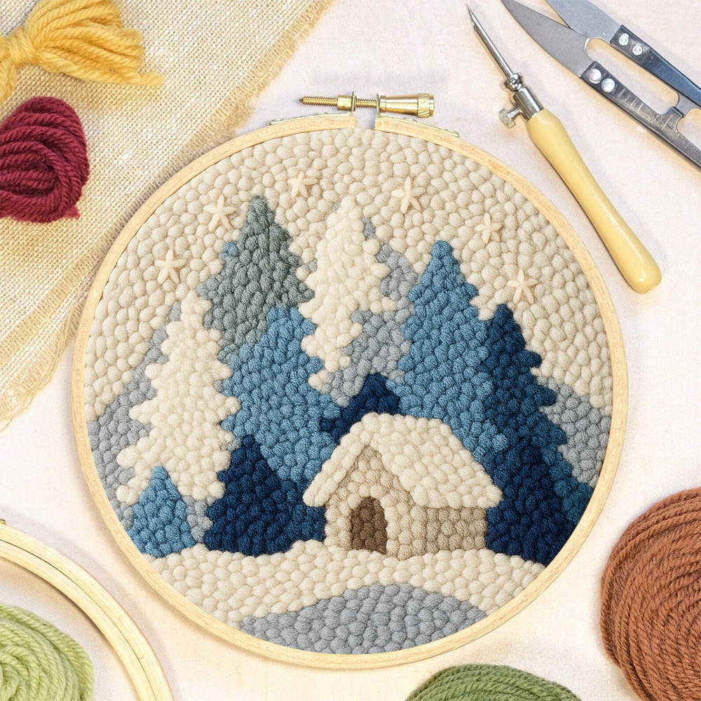 Winter Cabin Punch Needle Kit – Beginner Diy | Perfect Winter Home Hanging - image 7