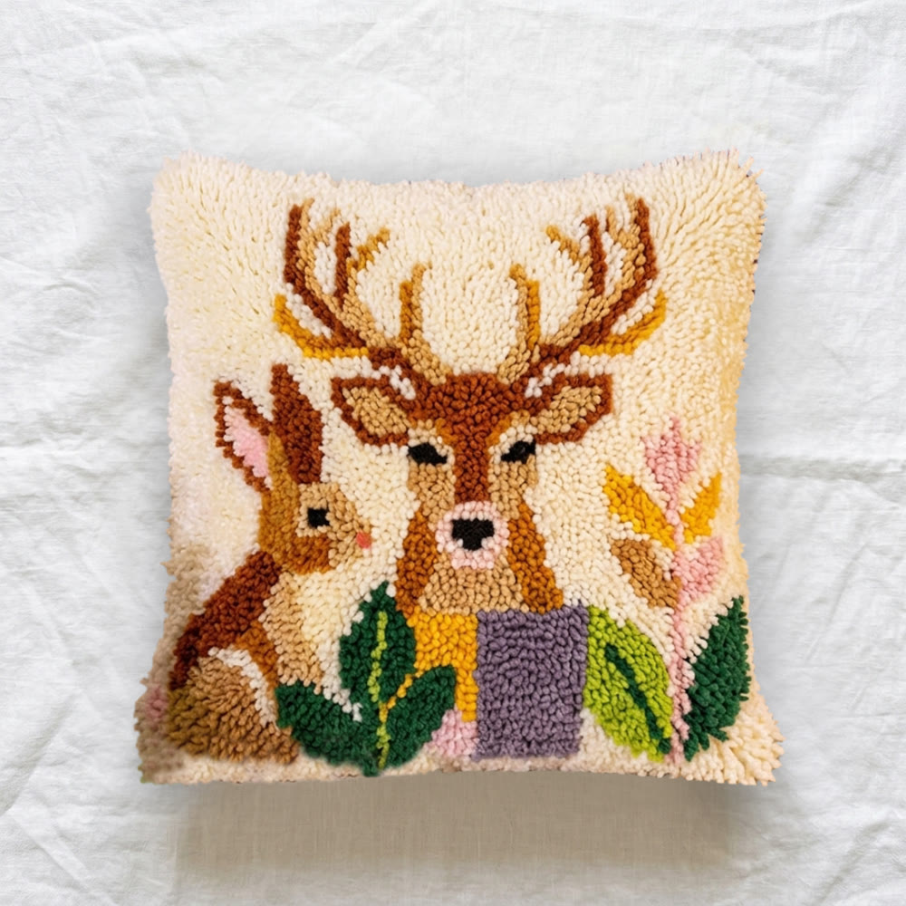 Rubbyoo Latch Hook Pillow Kit - The Deer And The Rabbit | Lovely Animal Handicraft | Decorative Cushion Cover  - image 8