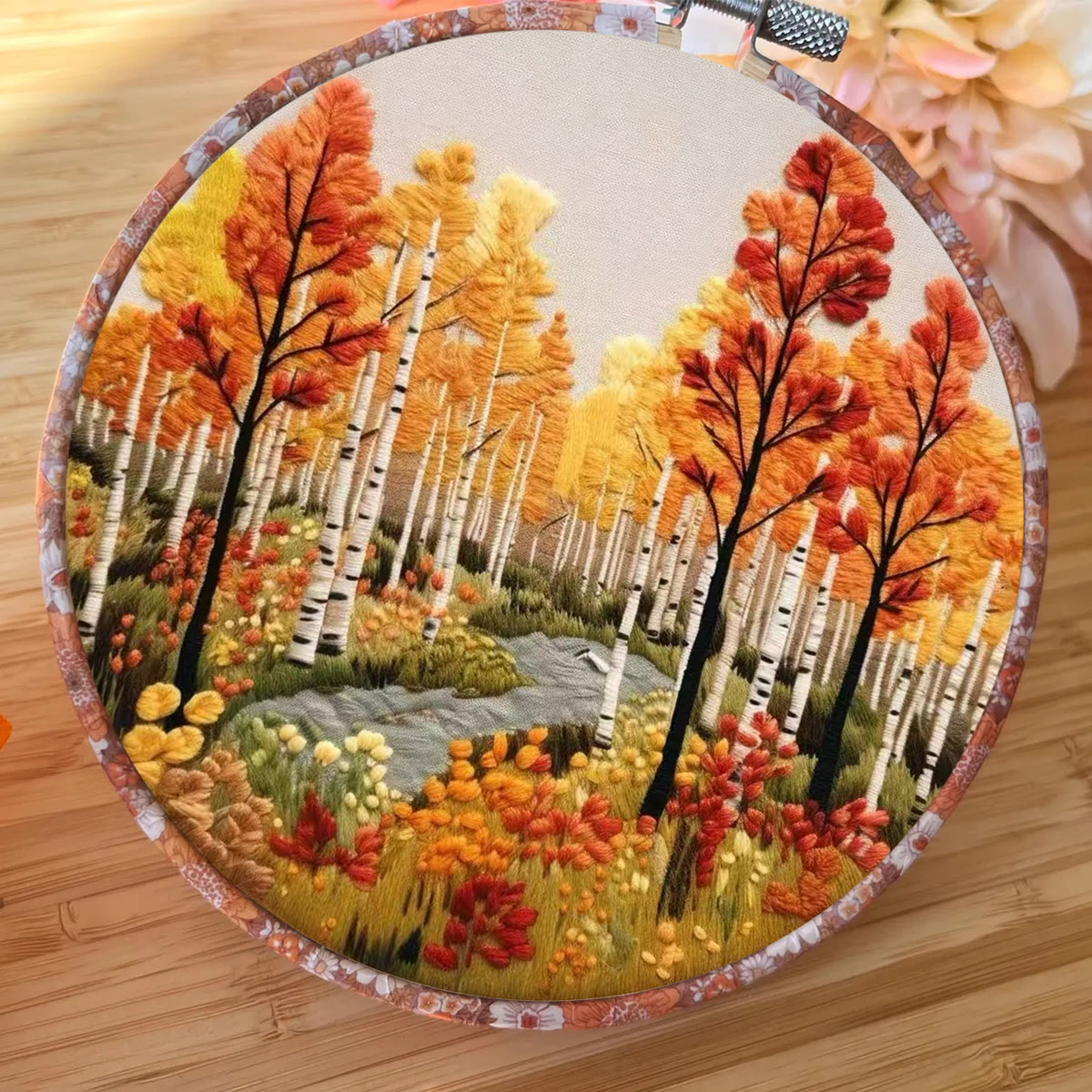 Rubbyoo Embroidery Kit - Autumn Street | Charming Landscape Craft | Perfect For Home Decor - image 4