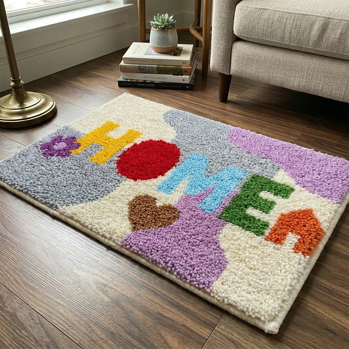 Rubbyoo Latch Hook Rug Kit - Colourful Home Patten | Spring Door Mat | Unique House Decor - image 7