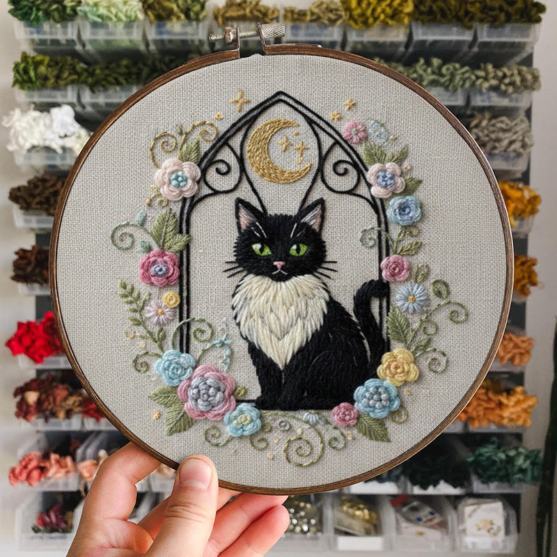 Rubbyoo Embroidery Kit - Celestial Kitten | Handmade Gift For Cat Lovers | Unique Needle Craft - image 6