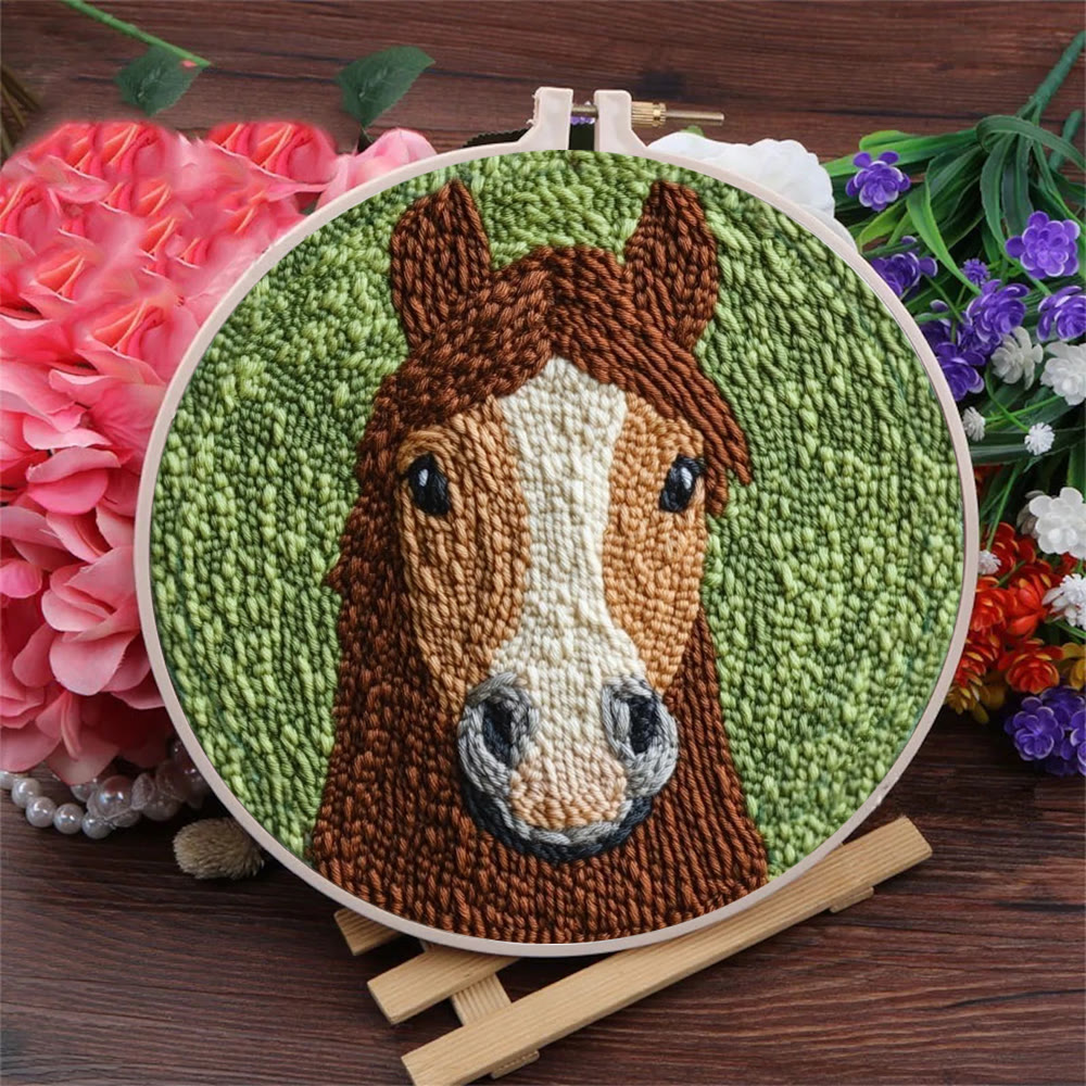 Brown Pony Punch Needle Kit - Lovely Animal Handicraft | Creative Festival Gift  - image 5