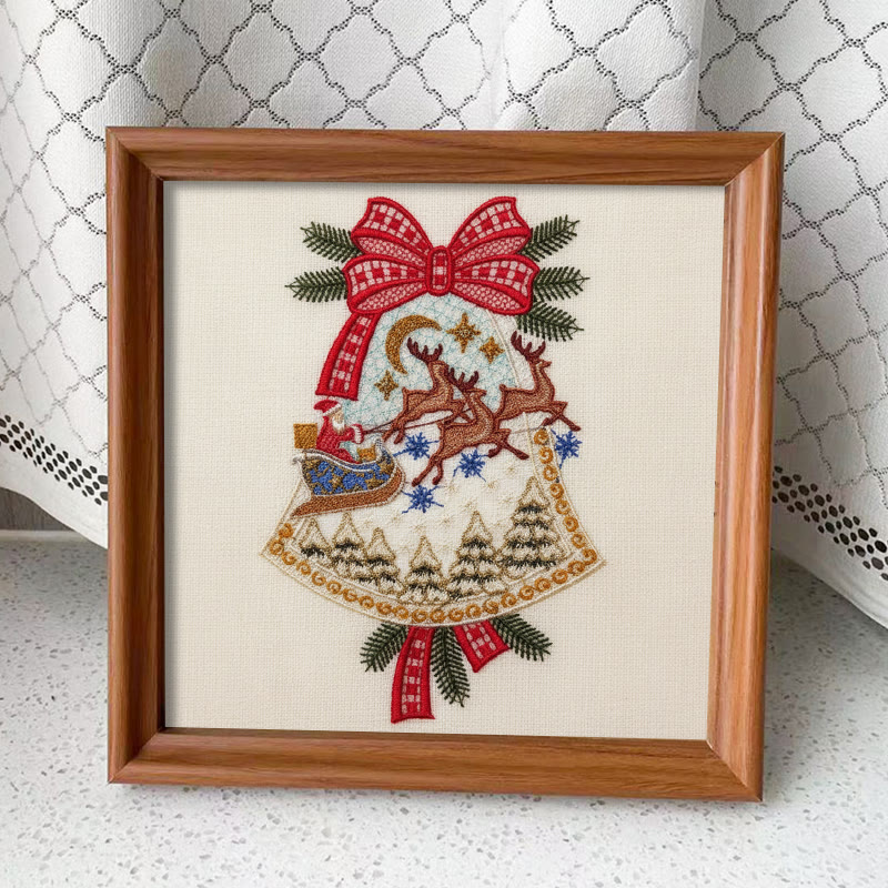 Rubbyoo Embroidery Kit - Christmas Bell | Diy Christmas Tree Hanging | Unique Holiday Decoration - Embroidery Kit Plus An Extra Frame - image 13
