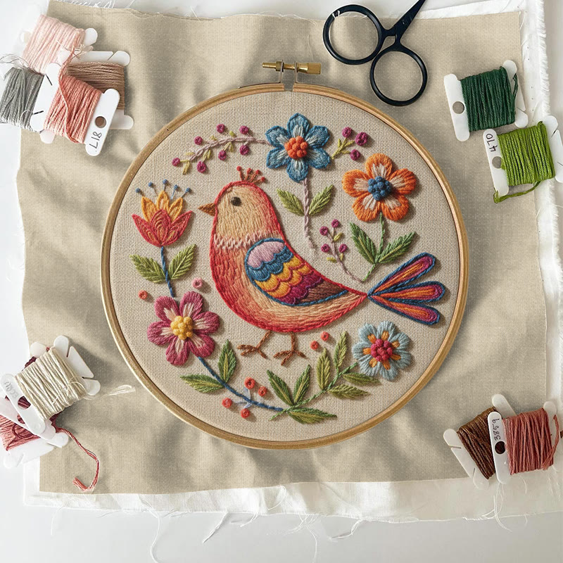 Rubbyoo Embroidery Kit - Bird And Flower | Diy Handmade Needlepoint  | Perfect For Beginners - image 5