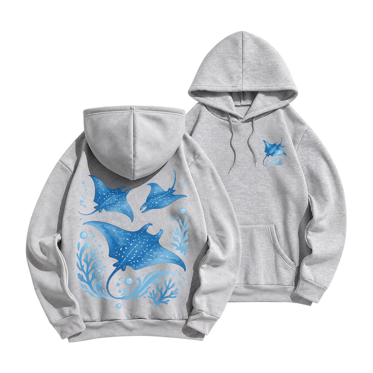 Rubbyoo Ocean Devil Fish Unisex Hoodie - Grey - 2XL - image 22