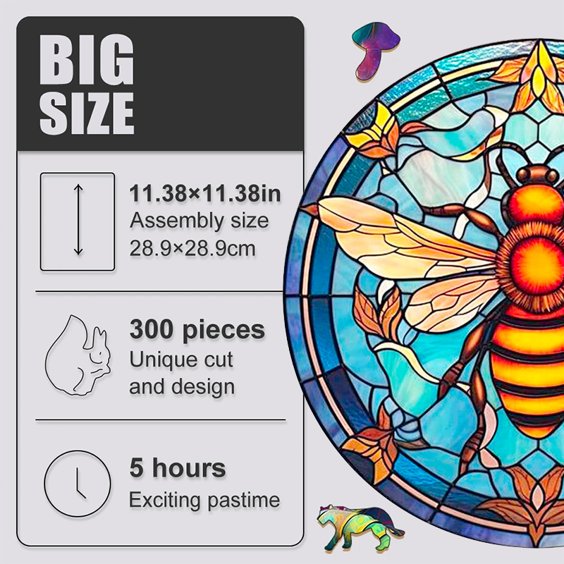 Bright Bee - Wooden Jigsaw Puzzle