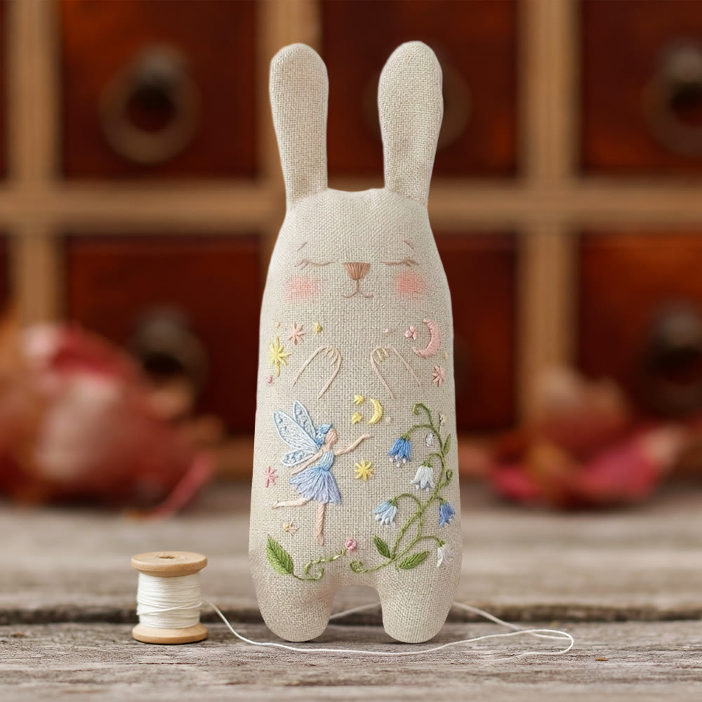 Rubbyoo Bunny Toy Embroidery Kit - Flower Fairy | Adorable Sewing Bunny | Unique Backpack Charm - image 9