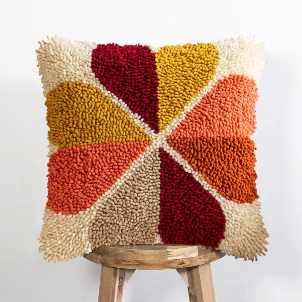Rubbyoo Latch Hook Pillow Kit - Blooming Heart | Bed Decorative Pillow | Unique Housewarming Gift  - 43*43cm - image 8