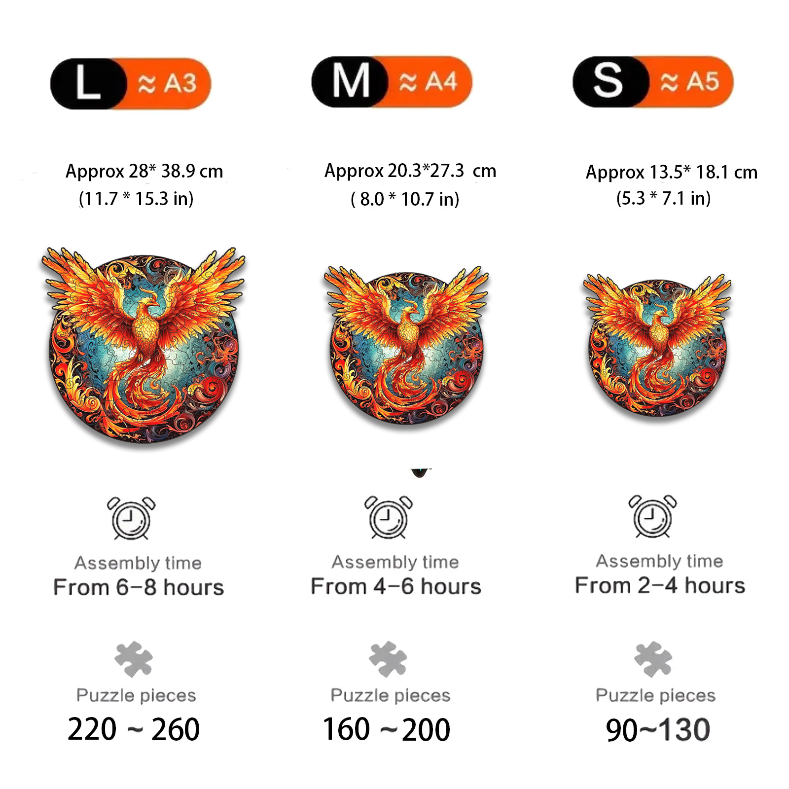 Fiery Phoenix Series- Wooden Jigsaw Puzzles