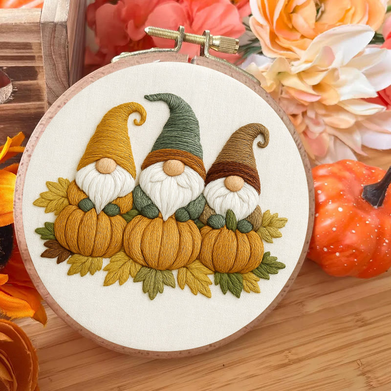 Rubbyoo Embroidery Kit - Pumpkin Gnome | Autumn Handmade Craft | Halloween Home Decor - image 5