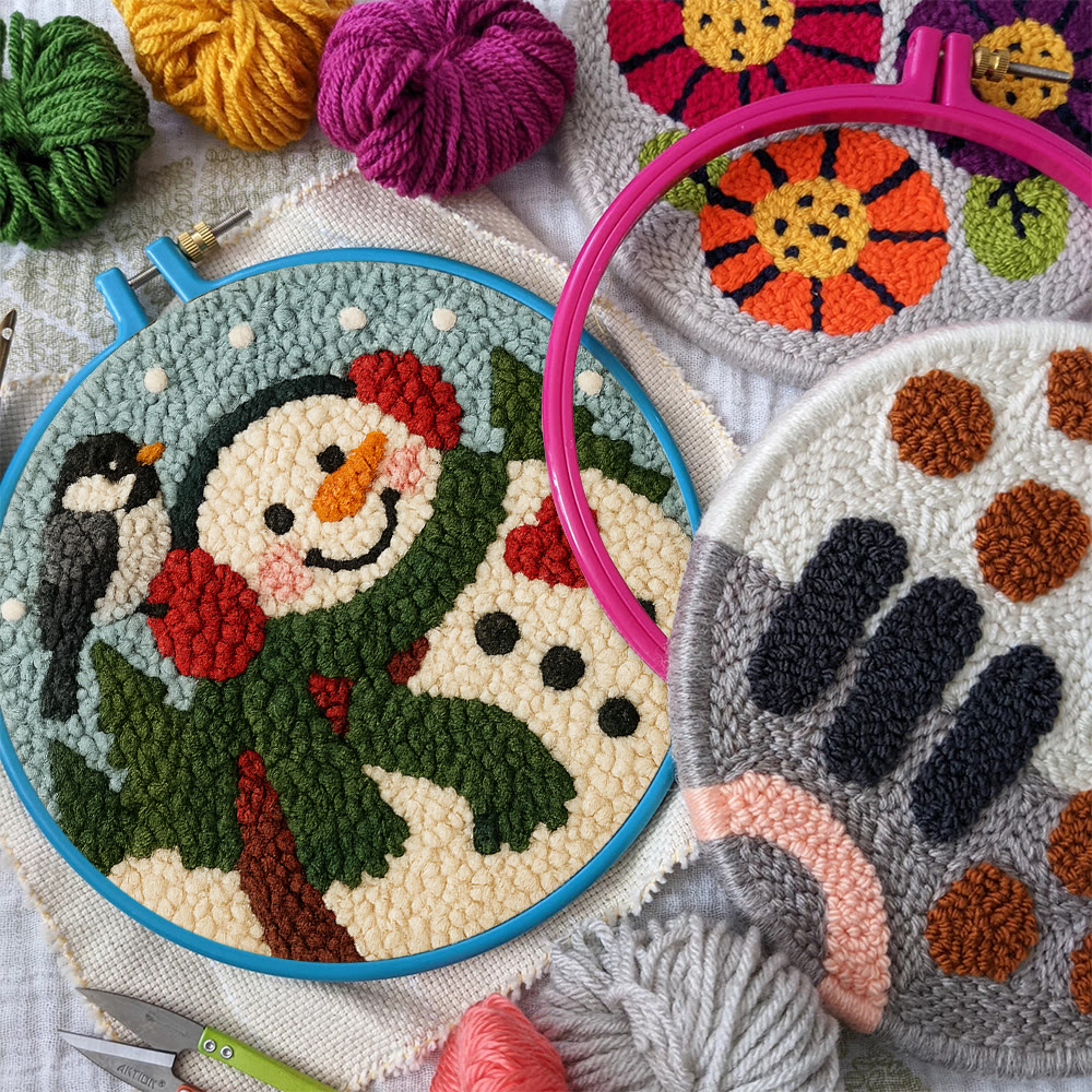 Snowfield Friend Punch Needle Kit – Textured Diy Art | Joyful Holiday Hanging - image 10