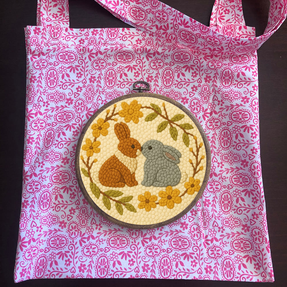  Loving Rabbits Punch Needle Kit - Handmade Gift For Lovers | Unique Valentine Gifts - image 9