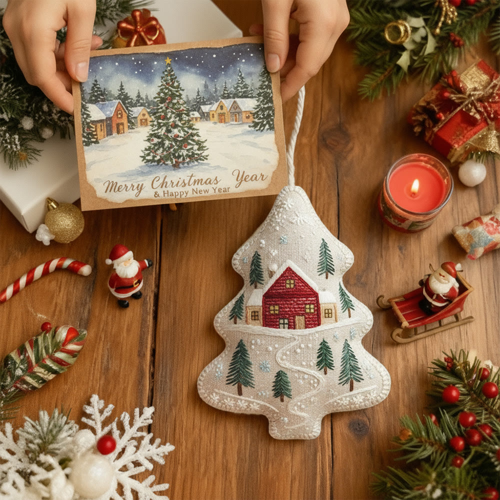 Rubbyoo Tree-shaped Embroidery Kit - Snowy House | Diy Christmas Gift | Perfect Home Decor - image 7